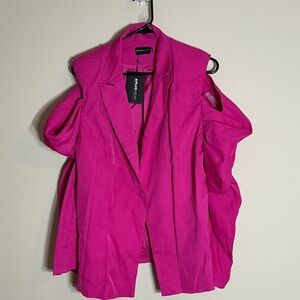 Women's Pink Blouse with Cut-Out Sleeves